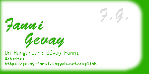 fanni gevay business card